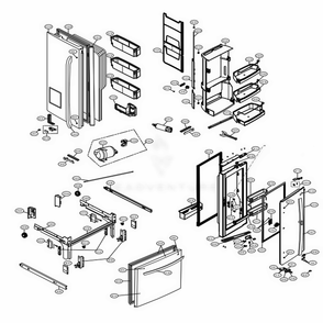 Door Parts Diagram and Parts List for 72193 ASTCSE1 LG Refrigerator