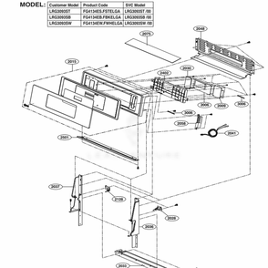 Controller Parts Diagram and Parts List for LRG3093SB FBKELGA LG Range