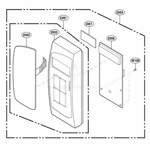 Controller Parts 2 Diagram and Parts List for 62464 ABSESEA LG Wall Oven