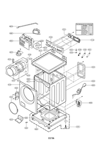 Cabinet And Control Parts Diagram and Parts List for 79641303610  Kenmore Washer