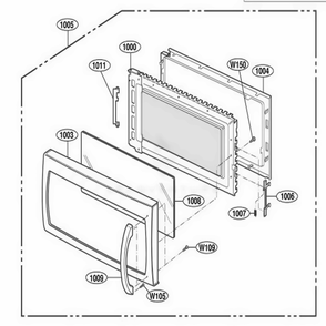Door Parts Diagram and Parts List for AMV6177AAW AWHEAMA LG Range