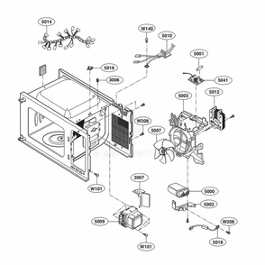 Interior Parts Diagram and Parts List for UPRM3010ST CSBESGN LG Range