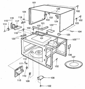Cabinet Diagram and Parts List for 7218904280  Kenmore Microwave