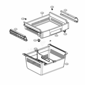 Freezer Parts Diagram and Parts List for LFC24786SD ASBCNA0 LG Refrigerator