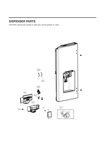 Dispenser Parts Diagram and Parts List for GC-J288NMXM AMTCNA3 LG Refrigerator