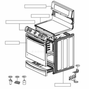 Main Diagram and Parts List for LRE4213ST ASTLLGA LG Range