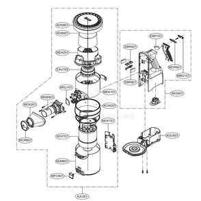 Part Location Diagram of AED74633404 LG HANDLE ASSEMBLY