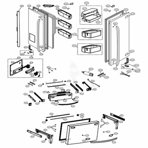 Door Parts Diagram and Parts List for LMXC23746S ASTCNA2 LG Refrigerator