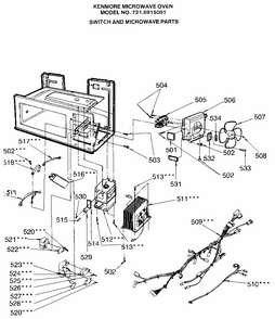 Switch And Microwave Diagram and Parts List for 7218915081  Kenmore Microwave