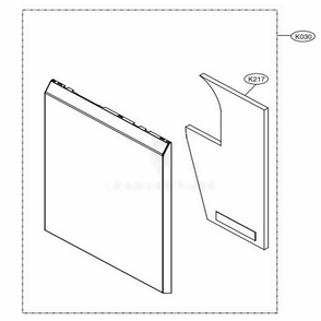 Front Cover Assembly Diagram and Parts List for LDP7808SS ASSESNA LG Dishwasher