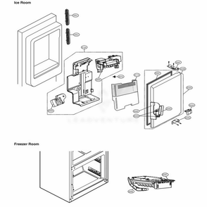 Ice Maker And Ice Bin Parts Diagram and Parts List for LFX25973ST ASTCNA6 LG Refrigerator