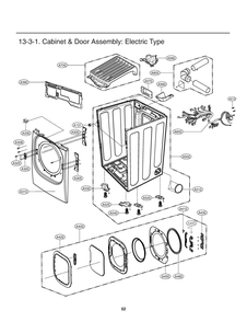 Cabinet And Door Assembly Diagram and Parts List for RV1398DS ACREEUS LG Dryer
