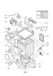 Cabinet And Control Parts Diagram and Parts List for 79641262610  Kenmore Washer