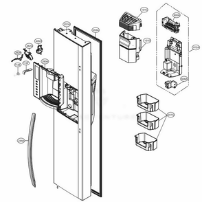 Freezer Door Diagram and Parts List for LSXS26326B AWBCNA5 LG Refrigerator