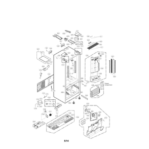Case Diagram and Parts List for LFX29945ST 00 LG Refrigerator