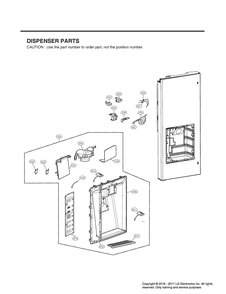 Dispenser Parts Diagram and Parts List for GR-L24GHSJM ASTCNA2 LG Refrigerator
