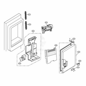 Ice Maker And Bin Parts Diagram and Parts List for LFX25978SW ASWCNA0 LG Refrigerator