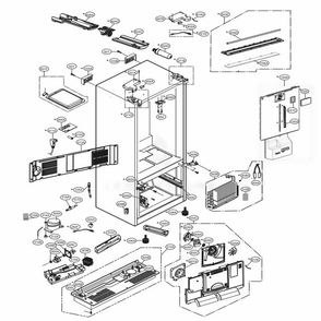Case Parts Diagram and Parts List for LFXS28968D ASBCNA2 LG Refrigerator