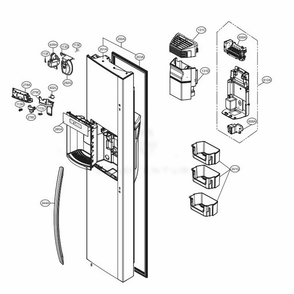 Freezer Door Diagram and Parts List for 51839 AWBCSE1 LG Refrigerator