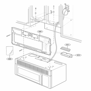 Installation Parts Diagram and Parts List for MH6141XKQ AW2EWRP LG Wall Oven