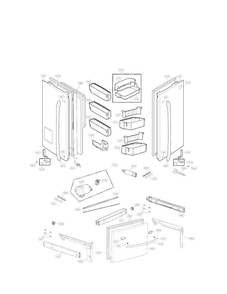 Door Parts Diagram and Parts List for LFX31925ST 01 LG Refrigerator