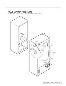 Valve And Water Tube Parts Diagram and Parts List for GR-X23GHSJM ASTCNA0 LG Refrigerator