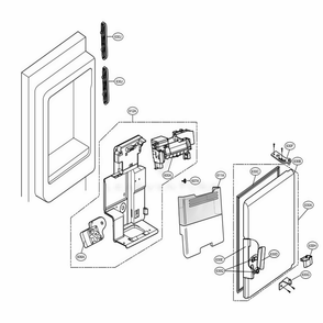 Ice Maker And Bin Parts Diagram and Parts List for LMX28994ST ASTCNA2 LG Refrigerator