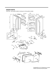 Door Parts Diagram and Parts List for GR-L24GHSJM ASBCNA0 LG Refrigerator