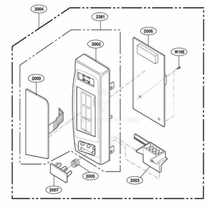 Controller Parts Diagram and Parts List for 65022401 CW1ESEA LG Range