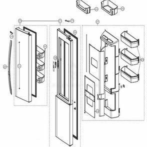 Part Location Diagram of ADC74646319 LG DOOR ASSEMBLY,REFRIGERATOR