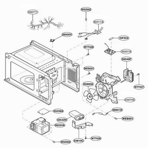 Interior Parts 2 Diagram and Parts List for MA7542B01 CB1EGSE LG Range