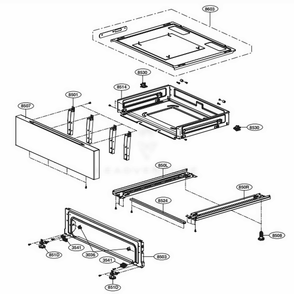 Drawer Parts Diagram and Parts List for LREL6325D FBDLLGA LG Range