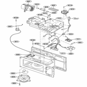 Interior Parts 3 Diagram and Parts List for MMV5165AAW CW1EMTG LG Wall Oven