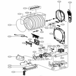 Drum And Motor Assembly: Electric Type Diagram and Parts List for DLE7060VE ASSEEUS LG Dryer