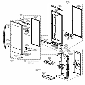 Door Parts 2 Diagram and Parts List for 75077 ASBCSE0 LG Refrigerator