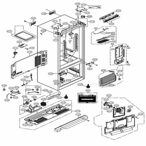 Case Parts Diagram and Parts List for LFC28768SW ASWCNA0 LG Refrigerator