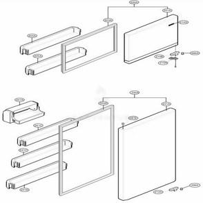 Door Parts Diagram and Parts List for LTCS24223W ASWCNA7 LG Refrigerator