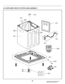 Outer Case Assembly Diagram and Parts List for T1872EFHSTW ABWETUS LG Washer