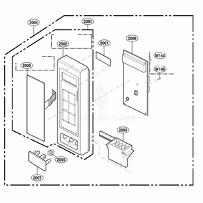 Controller Parts Diagram and Parts List for 65222401 CW1ESEA LG Range