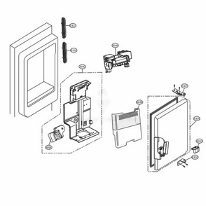 Ice Maker And Ice Bin Parts Diagram and Parts List for LFXS24623S ASTCNA1 LG Refrigerator