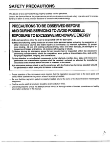 Safety Precautions Diagram and Parts List for MA-682M  LG Microwave