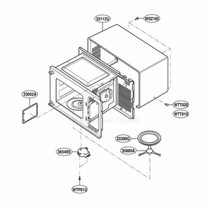 Part Location Diagram of 3112W0U039A LG OUT CASE,(U-BENDING)