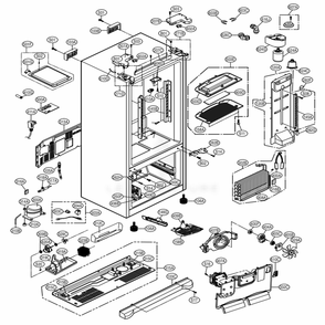 Case Parts Diagram and Parts List for 72023 ASTCSE0 LG Refrigerator