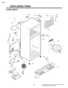 Case Parts Diagram and Parts List for DLGX4201B 00 LG Dryer