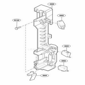Latch Board Parts Diagram and Parts List for 80002 CWHESEA LG Range
