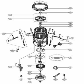 Tub Assembly Diagram and Parts List for WT7880HWA ABWEUUS LG Washer