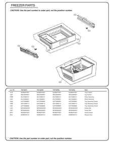 Freezer Parts Diagram and Parts List for GR-B318LSTM ASTCSE2 LG Refrigerator