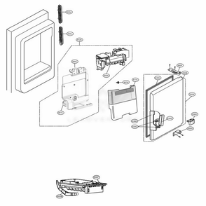 Ice Maker And Ice Bin Parts Diagram and Parts List for LFXC22526S ASTCNA2 LG Refrigerator