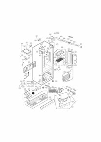 Case Parts Diagram and Parts List for 79570333410  Kenmore Refrigerator