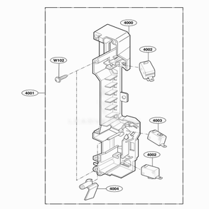 Latch Board Parts Diagram and Parts List for 62649 ABKESEA LG Range